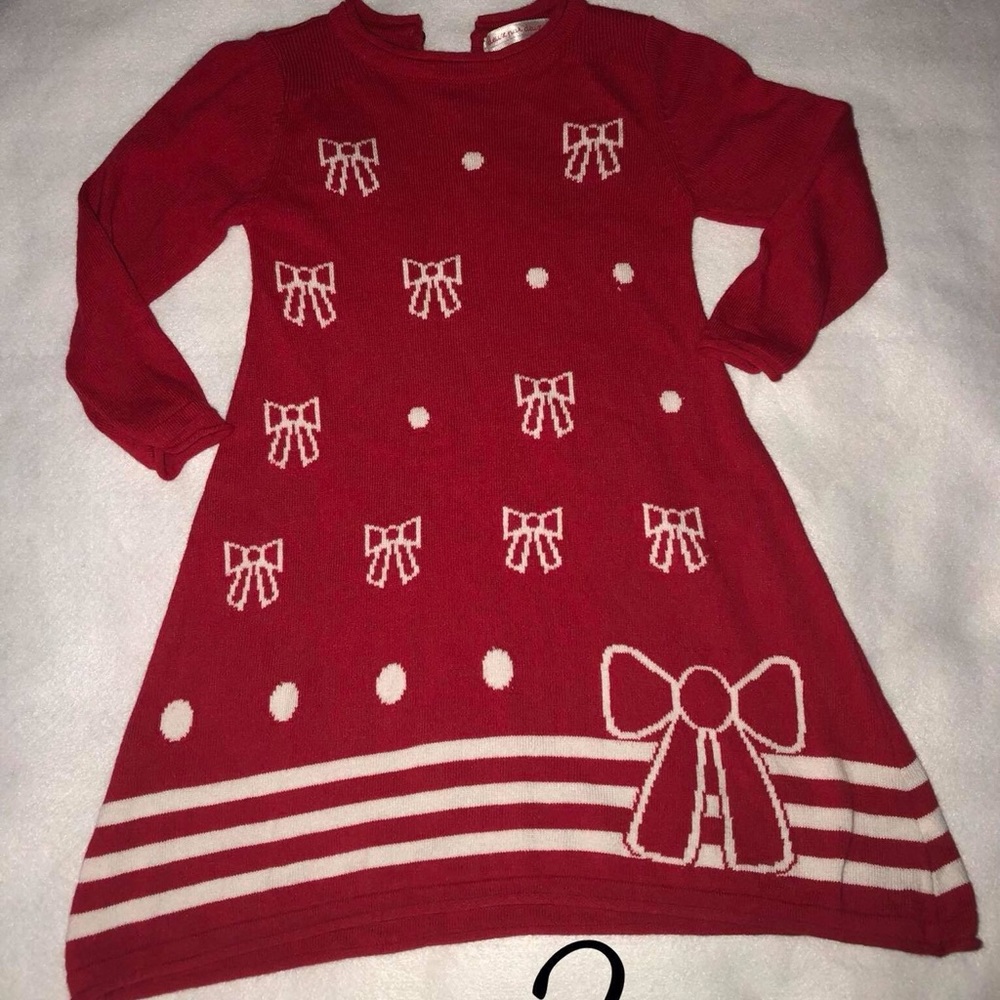 ♥️Toddler Girls Red Holiday Knit Dress♥️